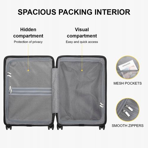 Level8 Walizka twarda średnia poliwęglan (polikarbonat) B07MXF4G8K 40 l na Arena.pl