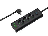 Przedłużacz sieciowy PS-350T 3-Gniazda 3xUSB+USB-PD 3m czarny 3x1mm