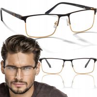 Eleganckie Okulary do Czytania Męskie Metalowe Korekcyjne Plusy BRILO