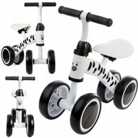 Biały rowerek jeździk pchacz dla dzieci Zebra. Pierwszy rowerek od 1 roku