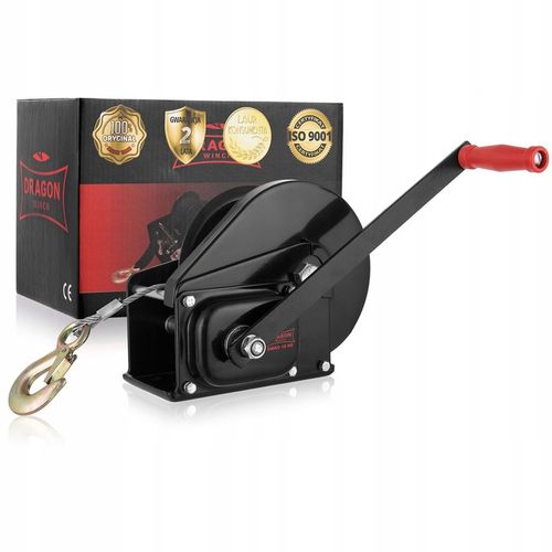 WYCIĄGARKA RĘCZNA KORBOWA LINOWA 1800lb WCIĄGARKA lebiodka przenośna DRAGON na Arena.pl