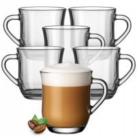 6 x SZKLANKI DO KAWY HERBATY KUBEK Z UCHEM 320ml