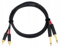 Kabel RCA - jack 6,3 mm Cordial CFU 1,5 PC 1,5 m