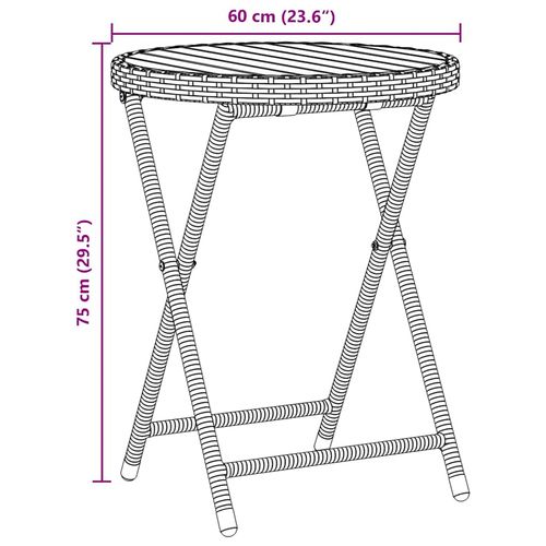Zestaw Bistro Ogrodowego 3 pcs Szary Polirattan na Arena.pl