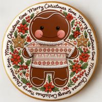 CIASTKO LUKROWANE ŚWIĄTECZNY LUDZIK NO3 KOŁO ROZ..M RĘCZNIE ROBIONE