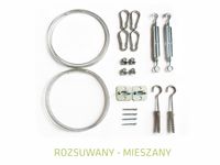 Żagiel ROZSUWANY - ZESTAW MONTAŻOWY mieszany z 2 linkami