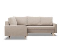 Duży narożnik, lewy, MILO, velvet, 223x172x92 cm, beżowy