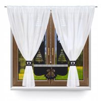 R2 Firana nowoczesna ŚWIĄTECZNA KOMPLET panel ekran choinka glamur 300x150