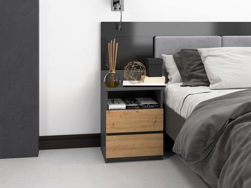 SZAFKA NOCNA MALWA M1 - ANTRACYT / DĄB ARTISAN na Arena.pl
