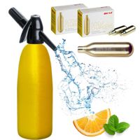 SYFON DO WODY SODOWEJ SATURATOR 1L ZŁOTY + NABOJE CO2 20 SZTUK GRATIS