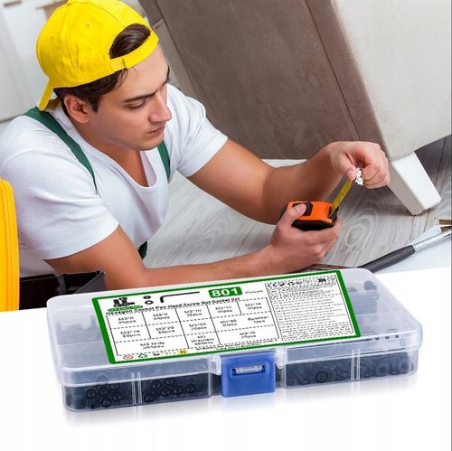 ZESTAW ŚRUB SZEŚCIOKĄTNYCH NAKŁADEK PODKŁADEK M3 ZE STALI STOPOWEJ 801szt na Arena.pl