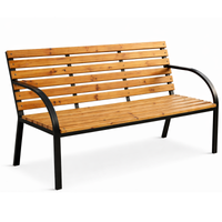 Ławka ogrodowa metalowo-drewniana 122x60x80 cm