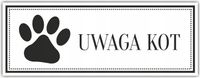 Tabliczka Grawer na Drzwi informacyjna UWAGA KOT