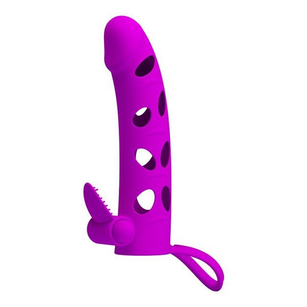 PRETTY LOVE - Vibrating Penis Sleeve with Ball Strap zdjęcie 1