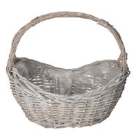 KOSZ WIKLINOWY SZARY DUŻY GRUBA WIKLINA 40X25CM