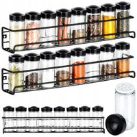 2X Półka NA PRZYPRAWY kuchenna ścienna + pojemniki słoiczki słoiki x16 zest