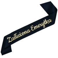 Czarna szarfa Zasłużona Emerytka