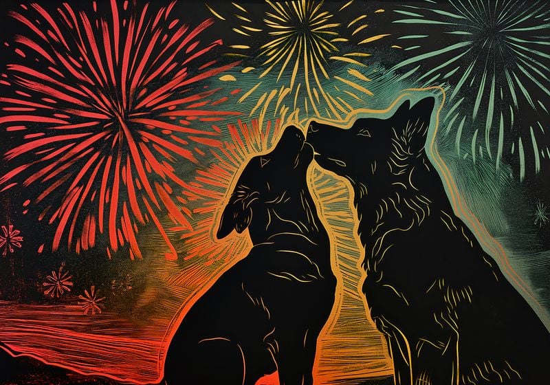 Plakat 100x70cm Psi Uścisk zdjęcie 1