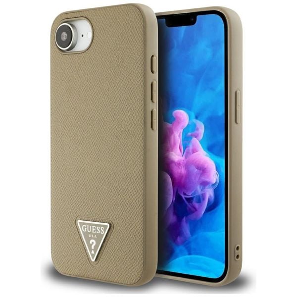 etui guess grained triangle magsafe do iphone 16e brązowy zdjęcie 1