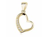 Pozłacany srebrny wisiorek serce cyrkonia cyrkonie srebro 925 Z1023C_G