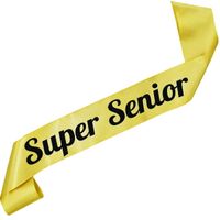 Super Senior - złota szarfa z czarnym nadrukiem