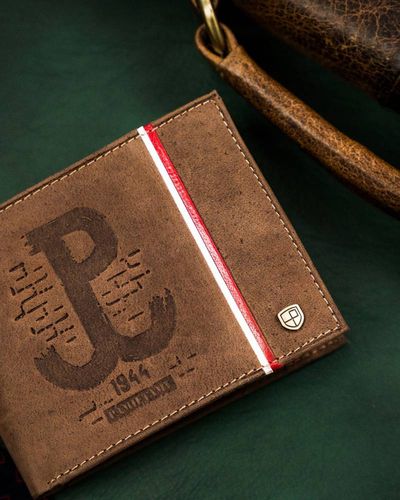 skórzany portfel męski z patriotycznym wzorem - peterson na Arena.pl