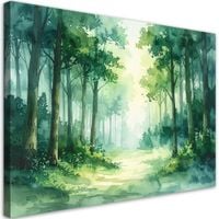 Obraz do salonu sypialni biura, Zielony Las Krajobraz Natura
