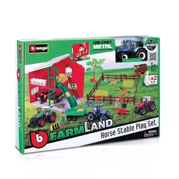 Horse Stable Playset Tractor BBURAGO zdjęcie 1