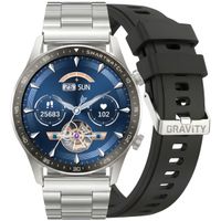 smartwatch gravity srebrny bransoleta + pasek gt10-6