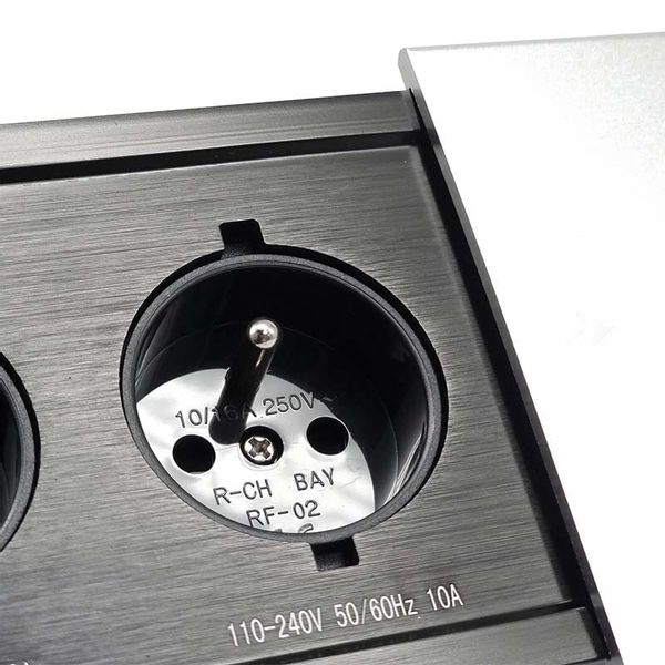 Przedłużacz gniazdo multiport FLEXPORT biurowy wpuszczany 2 gniazda + USB, 1,7m, aluminium zdjęcie 4