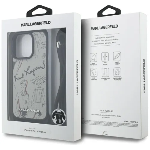 etui karl lagerfeld crossbody grained pattern & logo do iphone 16 pro na Arena.pl
