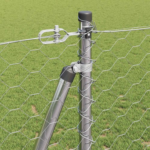 Ogrodzenie z słupkami Srebrny 1.2 x 10 m Stal pokryta PCV na Arena.pl