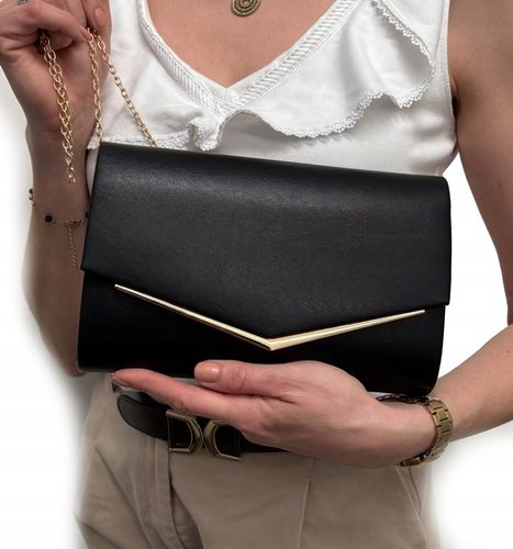 CZARNA torebka kopertówka wizytowa wesele komunia ślub na Arena.pl