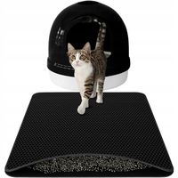 MATA WYCIERACZKA POD KUWETĘ DLA KOTA NA ŻWIREK XXL PODKŁADKA CZARNA 60x45