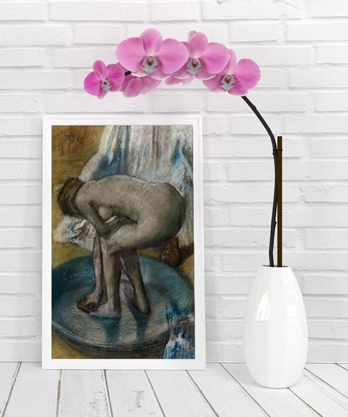 Woman Bathing in a Shallow Tub, Edgar Degas - plakat 20x30 cm zdjęcie 2