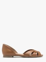 Baleriny skórzane damskie brązowe RYŁKO obuwie na co dzień wiosenne letnie