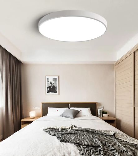LAMPA SUFITOWA BIAŁY PLAFON LED 40 CM NOWOCZESNA DO SALONU KUCHNI OKRĄGŁY na Arena.pl