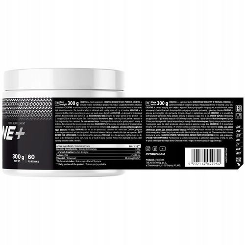 MOCNA KREATYNA MONOHYDRAT NA MIĘŚNIE RZEŹBĘ Trec Creatine+ 100% 300g WIT. C na Arena.pl