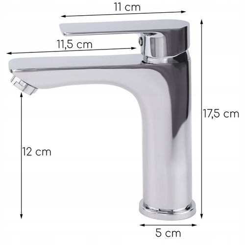 Bateria umywalkowa stojąca srebrna kran do łazienki chrom YOKA HOME na Arena.pl