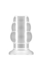 korek analny z trzema pierścieniami z przyssawką