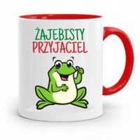 Kubek Czerwony Przyjaciela Żajebisty Przyjaciel Z Nadrukiem Ze Zdjęciem