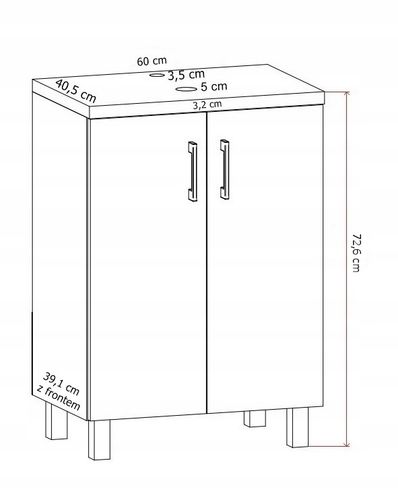 ZESTAW  MEBLI  LAZIENKOWYCH 60 szafka umywalka słupek w. (W2) + BLANCO na Arena.pl