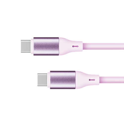 Kabel USB C - USB C 100 W 1 m silikonowy różowy Kruger&Matz Basic na Arena.pl