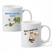 Kubek z nadrukiem BRANIE ZACZYNA SIĘ PO 40-TCE