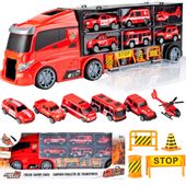 Laweta Ciężarówka Z Autami Straży Pożarnej