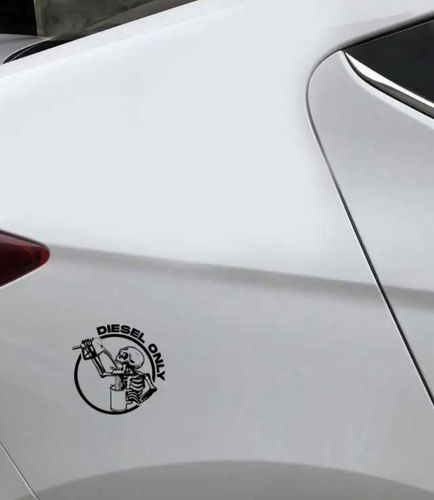 Naklejka Wlepka na Samochód Motor Wlew Paliwa DIESEL ONLY Kościotrup Skull na Arena.pl