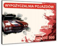 TABLICZKA REKLAMOWA szyld z dibondu nadruk 40x30 wypożyczalnia pojazdów