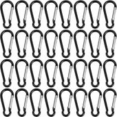 SICOU 50 szt. karabińczyków aluminiowych, czarnych, 49 mm