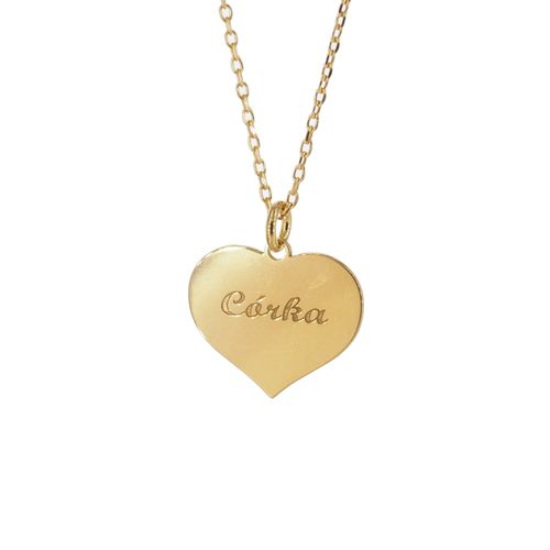 Naszyjnik serce z napisem - srebro złocone Córka na Arena.pl