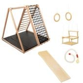 Drewniany Plac Zabaw Zebra Black Junior dla Dzieci Drabinka Piramida